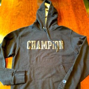 Champion Powerblend Hoodie, Camouflage lettering
